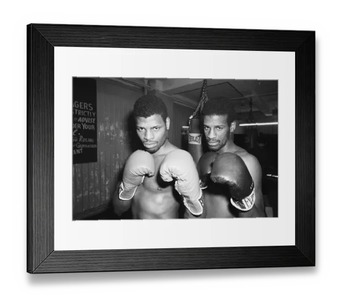 Framed Print : Leon (L) And Michael Spinks Pose at Workout Framed Print : Leon (L) And Michael Spinks Pose at Workout