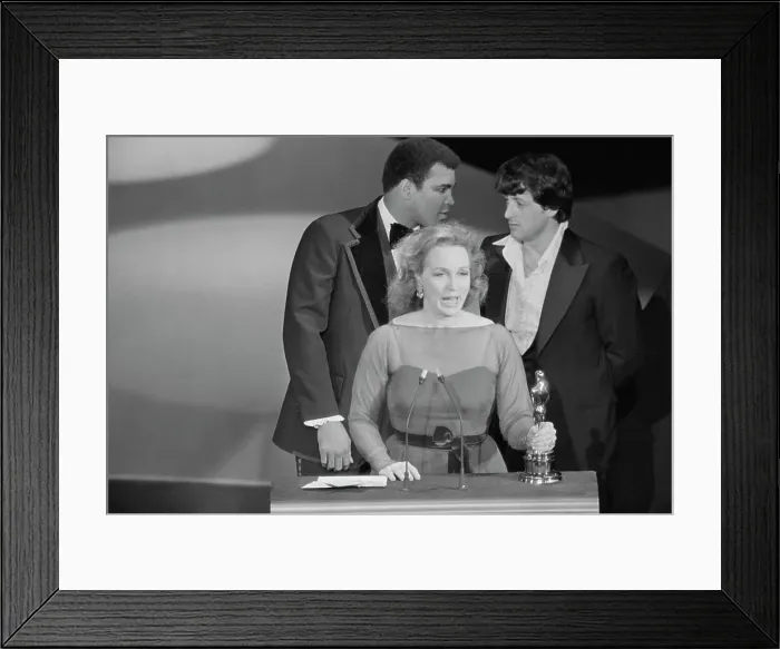 Framed Print : Actress Beatrice Straight Receiving Oscar