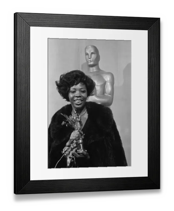 Framed Print : Aletha Finch Holding Academy Award Framed Print : Aletha Finch Holding Academy Award