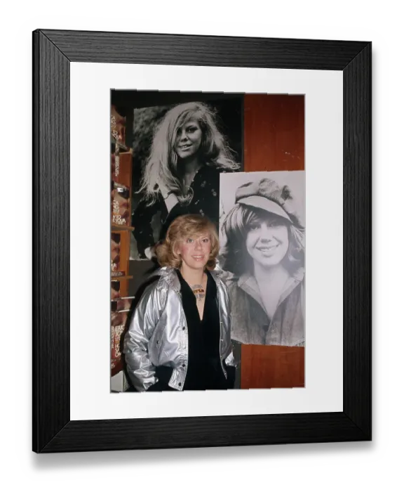 Framed Print : Erica Jong Posing Next to a Photograph Framed Print : Erica Jong Posing Next to a Photograph