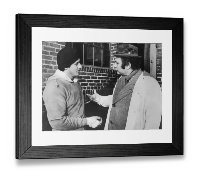 Framed Print : Sylvester Stallone Talking with Burt Young