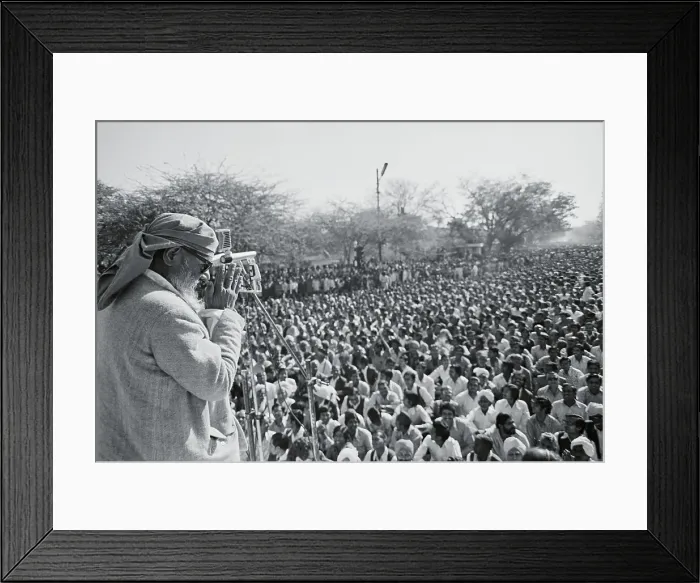 Framed Print : Raj Narain Speaking to Massive Audience Framed Print : Raj Narain Speaking to Massive Audience