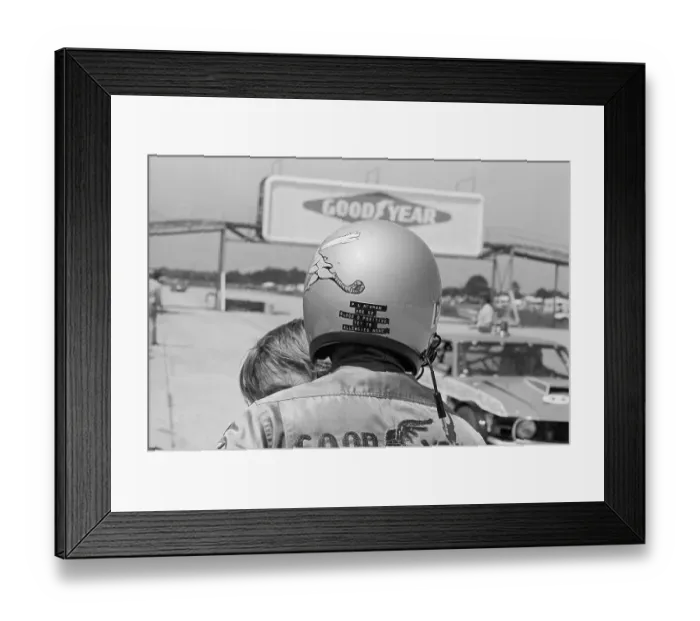 Framed Print : Paul Newman's Racing Helmet Information Framed Print : Paul Newman's Racing Helmet Information