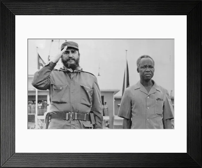 Framed Print : Fidel Castro with Julius Nyerere Saluting Framed Print : Fidel Castro with Julius Nyerere Saluting