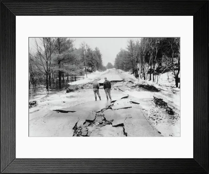 Framed Print : Edes Falls Road Washed Out Framed Print : Edes Falls Road Washed Out