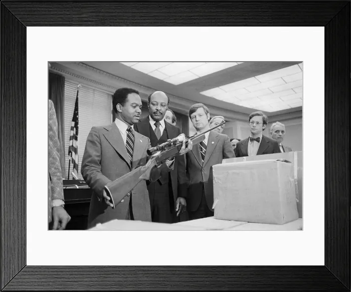 Framed Print : Delegate Holds Rifle Used to Kill Martin Luther King Framed Print : Delegate Holds Rifle Used to Kill Martin Luther King