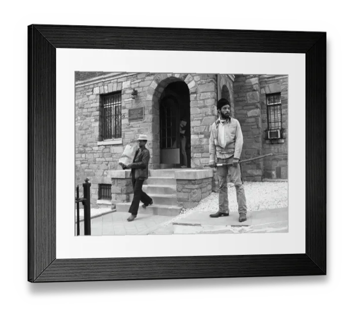 Framed Print : Black Hanafi Muslim Stands Guard Framed Print : Black Hanafi Muslim Stands Guard