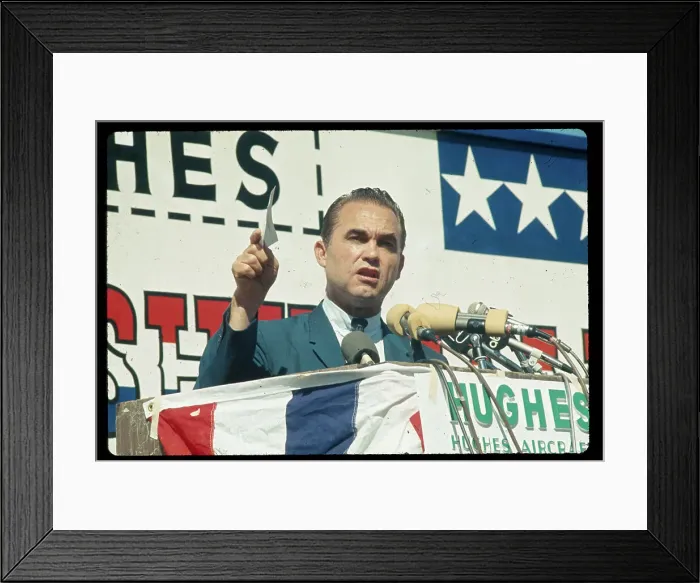 Framed Print : Democrat George Wallace Reading Statement Framed Print : Democrat George Wallace Reading Statement