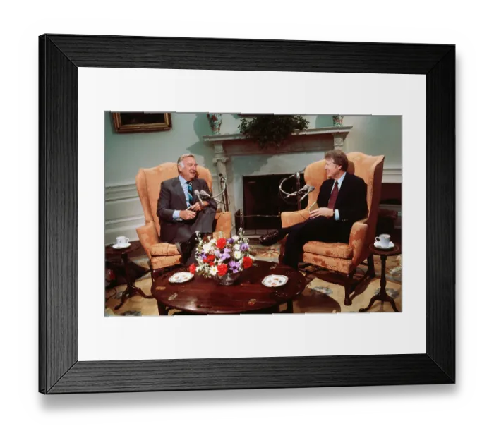 Framed Print : Walter Cronkite Sitting with Jimmy Carter Framed Print : Walter Cronkite Sitting with Jimmy Carter