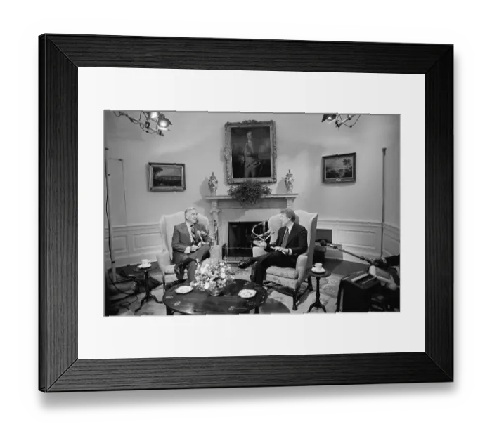 Framed Print : Cronkite Interviewing President Carter