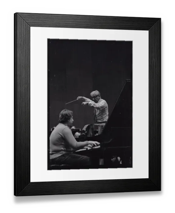 Framed Print : Lazar Berman Playing Piano with Leonard Bernstein Conducting Framed Print : Lazar Berman Playing Piano with Leonard Bernstein Conducting