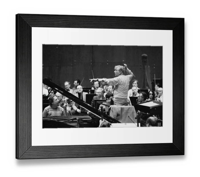 Framed Print : Lazar Berman Playing Piano with Leonard Bernstein Conducting Framed Print : Lazar Berman Playing Piano with Leonard Bernstein Conducting