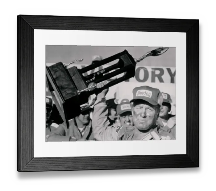 Framed Print : Cale Yarborough Winning the Daytona 500