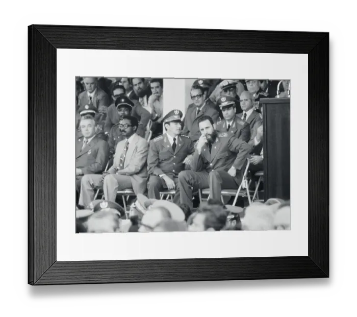 Framed Print : Fidel Castro and Others on Set of News Program