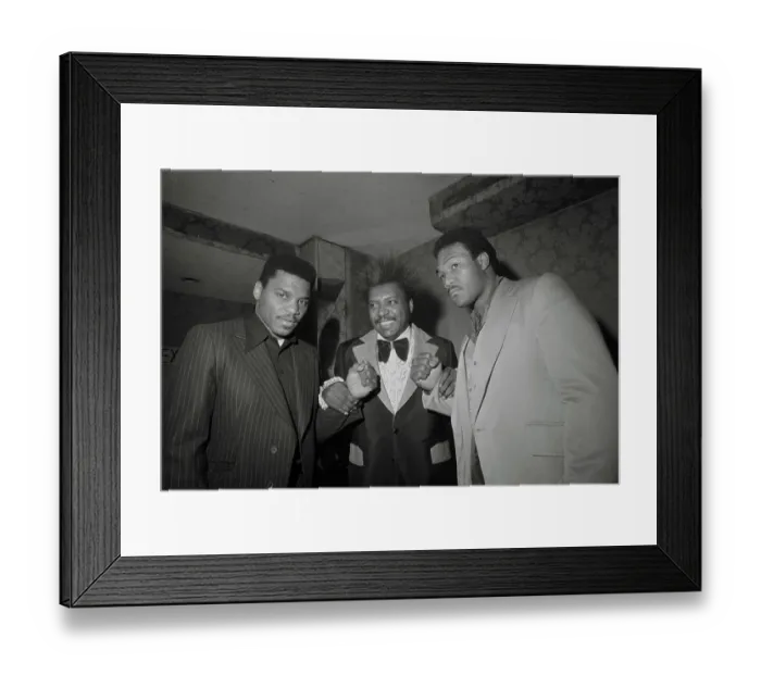 Framed Print : Don King, George Foreman, and Jimmy Young Posing Framed Print : Don King, George Foreman, and Jimmy Young Posing