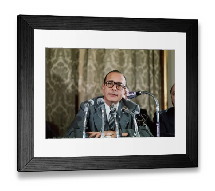Framed Print : Paris Mayor Jacques Chirac at News Conference Framed Print : Paris Mayor Jacques Chirac at News Conference