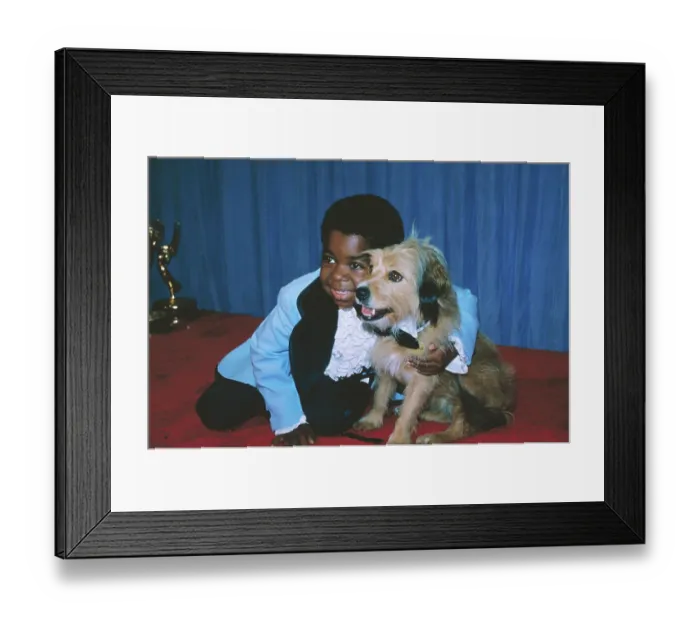 Framed Print : Gary Coleman Posing with Dog Framed Print : Gary Coleman Posing with Dog