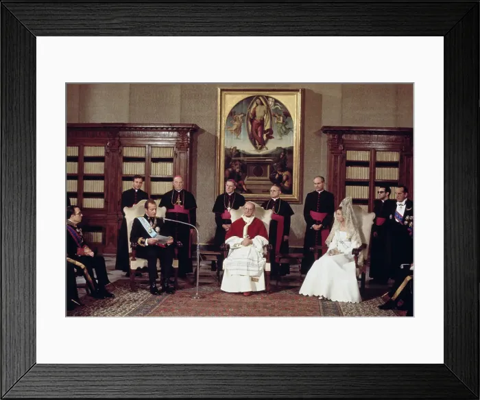 Framed Print : Pope Paul VI With Spanish Royals