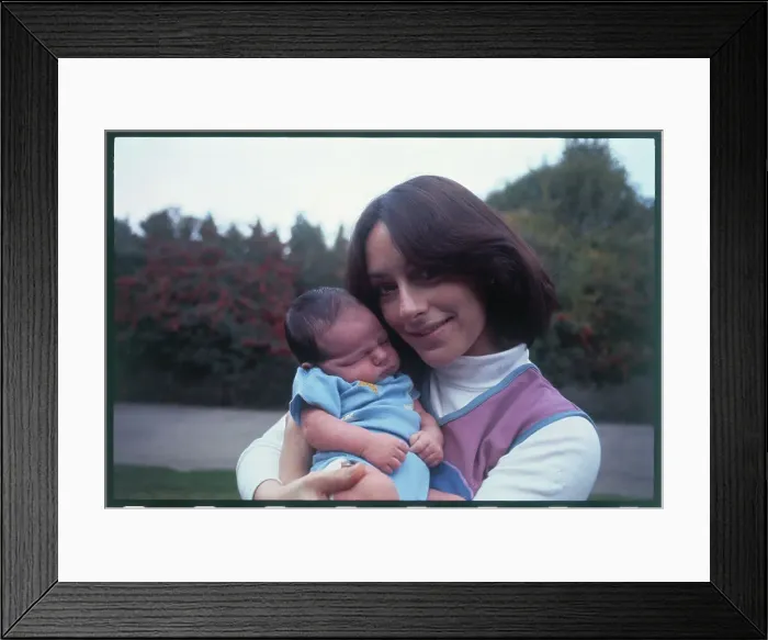 Framed Print : Peggy Fleming with Infant Son Framed Print : Peggy Fleming with Infant Son
