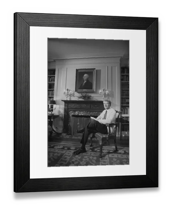 Framed Print : President Jimmy Carter Sitting by Fireplace Framed Print : President Jimmy Carter Sitting by Fireplace