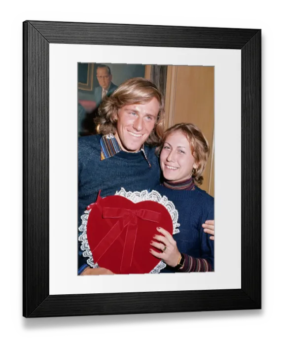 Framed Print : Tennis Favorite Bjorn Borg with Fiancee Framed Print : Tennis Favorite Bjorn Borg with Fiancee
