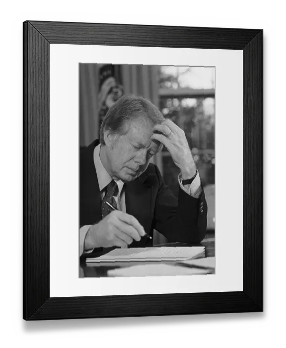 Framed Print : Carter Writes His Fireside Chat Speech Framed Print : Carter Writes His Fireside Chat Speech