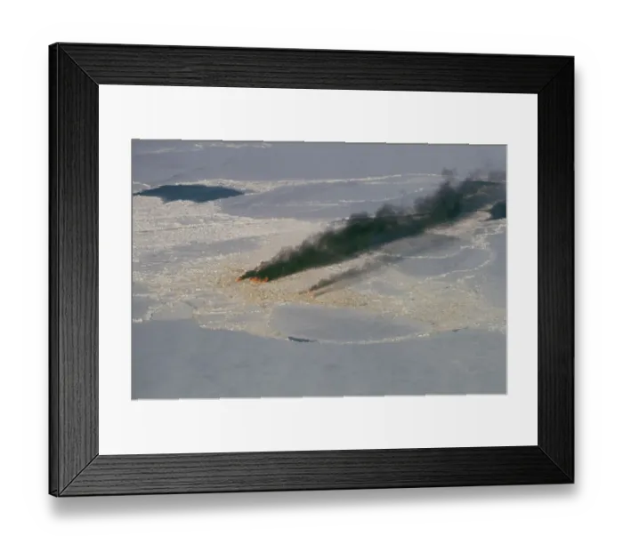 Framed Print : Burning Oil Slick, Buzzards Bay Framed Print : Burning Oil Slick, Buzzards Bay