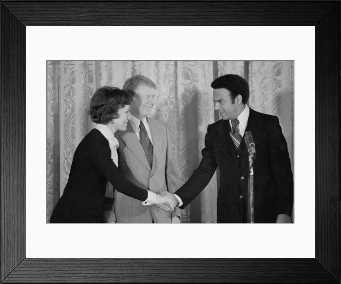 Framed Print : President Jimmy Carter Congratulates Ambassador Andrew Young Framed Print : President Jimmy Carter Congratulates Ambassador Andrew Young