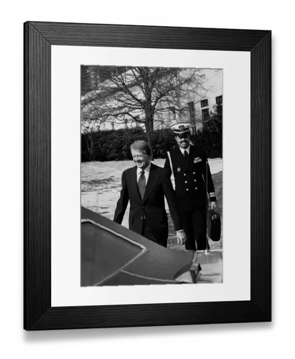 Framed Print : US President Carter With Naval Aide Framed Print : US President Carter With Naval Aide