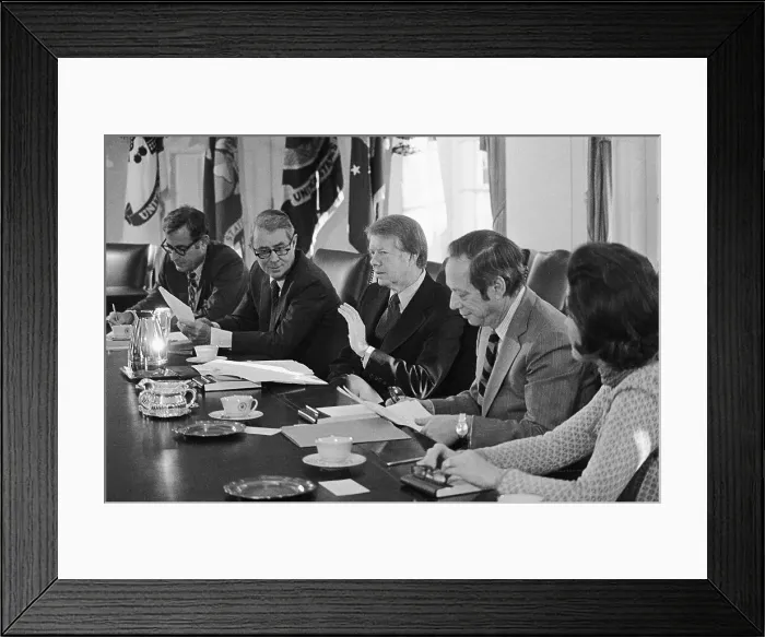 Framed Print : Carter Meeting with His Security Council Framed Print : Carter Meeting with His Security Council