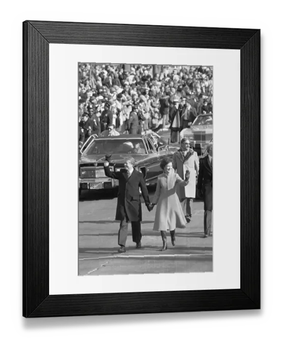 Framed Print : Jimmy Carter with Wife at Inaugural Parade Framed Print : Jimmy Carter with Wife at Inaugural Parade