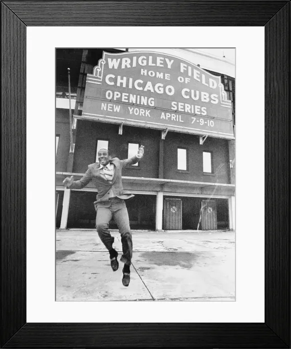 Framed Print : Ernie Banks Rejoicing at Wrigley Field Framed Print : Ernie Banks Rejoicing at Wrigley Field