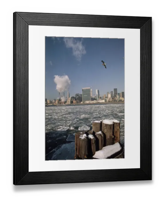 Framed Print : Ice Floes On East River, New York Framed Print : Ice Floes On East River, New York