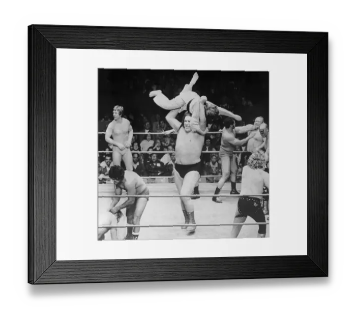Framed Print : Andre the Giant Throwing Mike Adams Framed Print : Andre the Giant Throwing Mike Adams
