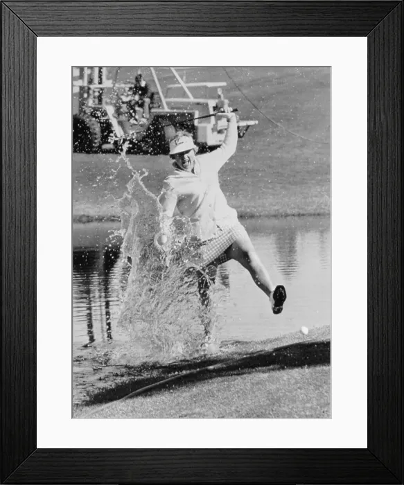 Framed Print : Joanne Carner Swinging Golf Ball in Water Framed Print : Joanne Carner Swinging Golf Ball in Water