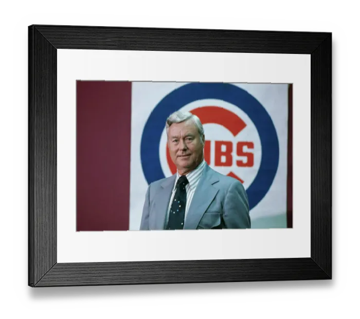 Framed Print : Bob Kennedy Posing in Front of Cubs Sign Framed Print : Bob Kennedy Posing in Front of Cubs Sign
