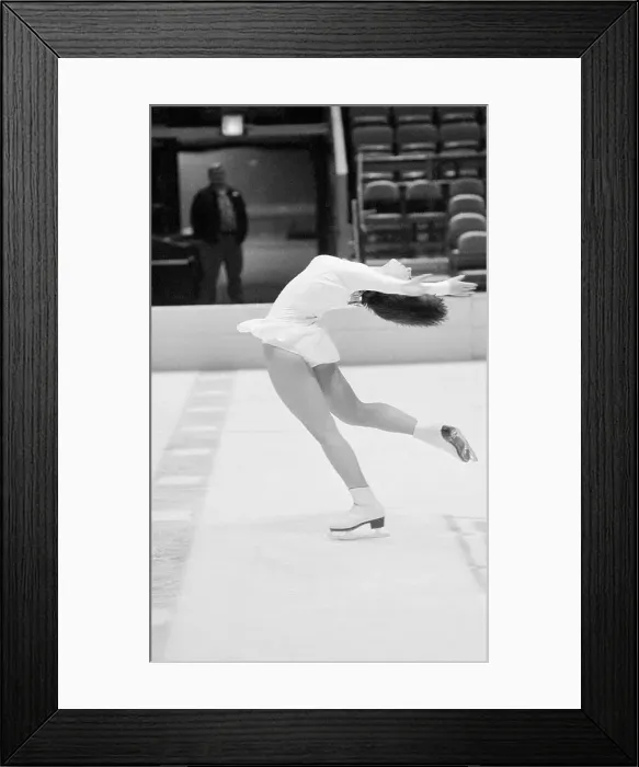Framed Print : Ice Skater Dorothy Hamill in Artistic Skating Position Framed Print : Ice Skater Dorothy Hamill in Artistic Skating Position