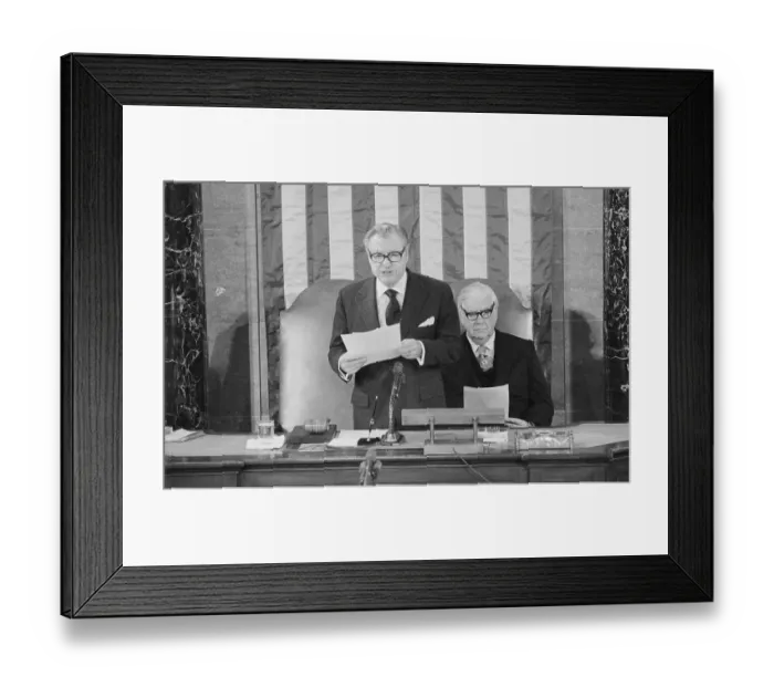 Framed Print : Nelson Rockefeller Announcing Presidential Election Results Framed Print : Nelson Rockefeller Announcing Presidential Election Results