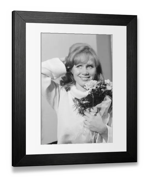 Framed Print : Actress Liv Ullmann Holds Carnations Framed Print : Actress Liv Ullmann Holds Carnations