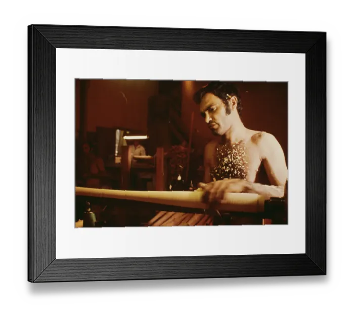 Framed Print : Man Making Baseball Bat