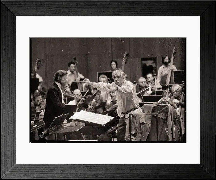 Framed Print : Leonard Bernstein Conducting Orchestra Framed Print : Leonard Bernstein Conducting Orchestra
