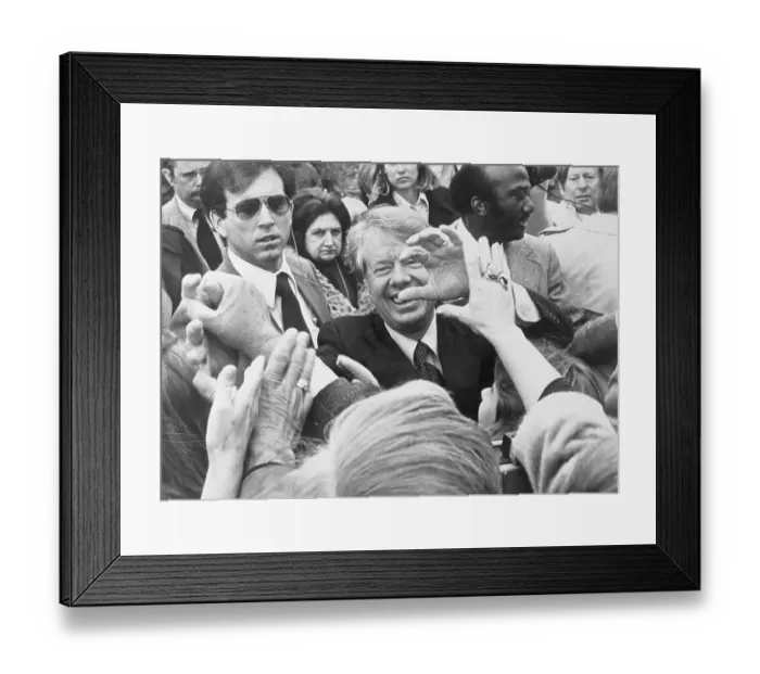 Framed Print : President Carter Surrounded by Well Wishers
