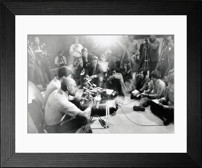 Framed Print : Rubin Carter and John Artis at Press Conference Framed Print : Rubin Carter and John Artis at Press Conference