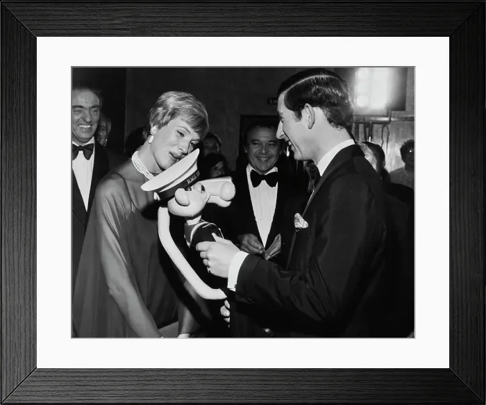Framed Print : Prince Charles And Julie Andrews At Film Premiere Framed Print : Prince Charles And Julie Andrews At Film Premiere