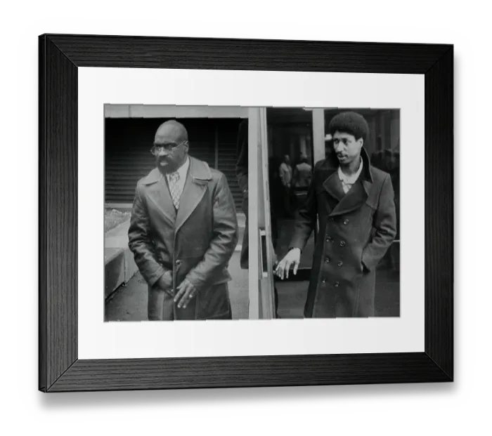 Framed Print : Portrait of Rubin Carter and John Artis Exiting Courthouse Framed Print : Portrait of Rubin Carter and John Artis Exiting Courthouse