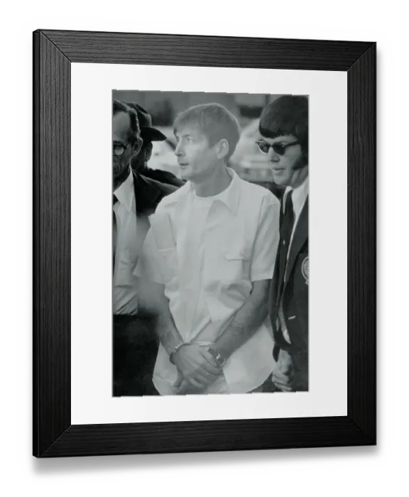 Framed Print : Bailiffs Escorting Gary Gilmore Framed Print : Bailiffs Escorting Gary Gilmore