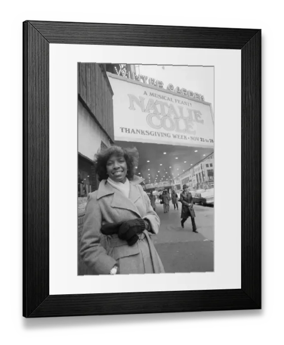 Framed Print : Natalie Cole Standing by Marquee Framed Print : Natalie Cole Standing by Marquee