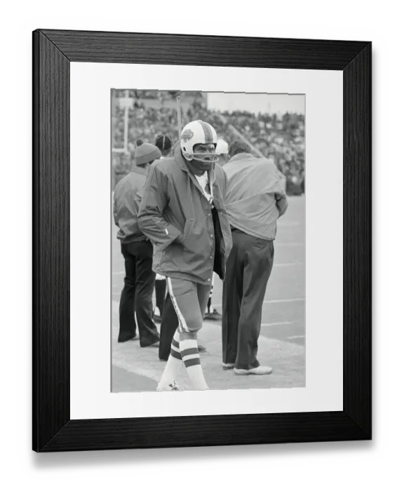 Framed Print : O.J. Simpson Walks Along Sidelines Framed Print : O.J. Simpson Walks Along Sidelines