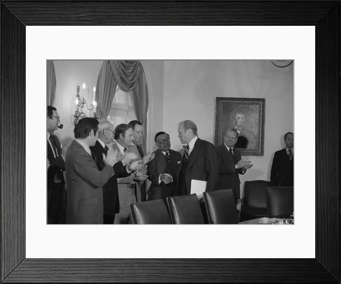 Framed Print : Cabinet Members Applauding Gerald Ford Framed Print : Cabinet Members Applauding Gerald Ford