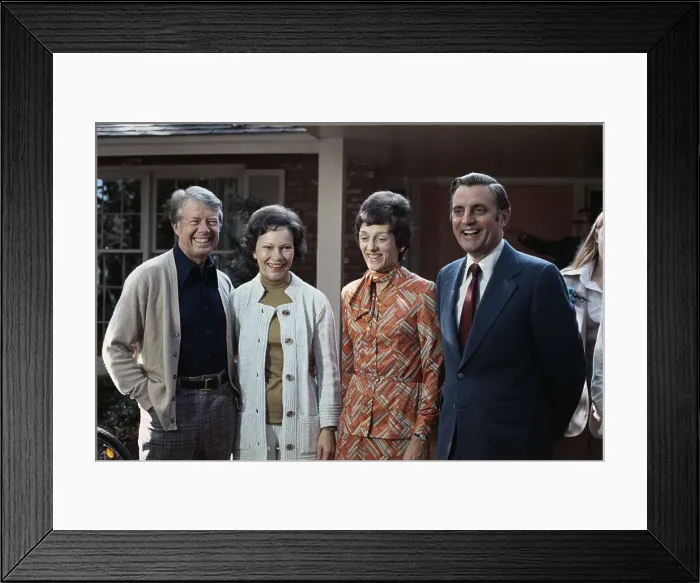 Framed Print : Walter Mondale and Jimmy Carter with Wives Framed Print : Walter Mondale and Jimmy Carter with Wives